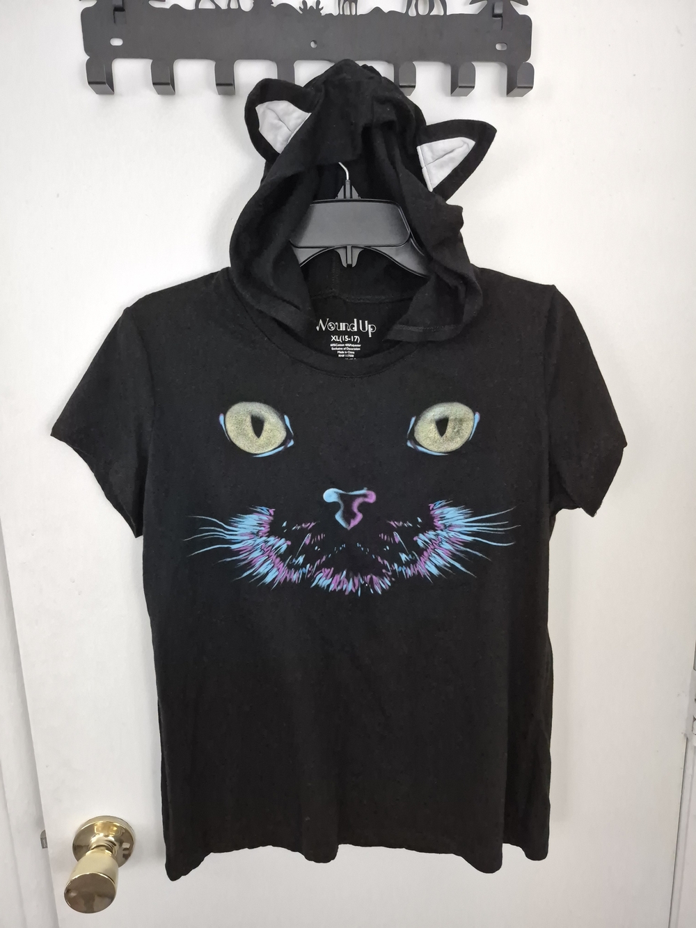Black Cat Hoodie T-shirt with Cat Ears!